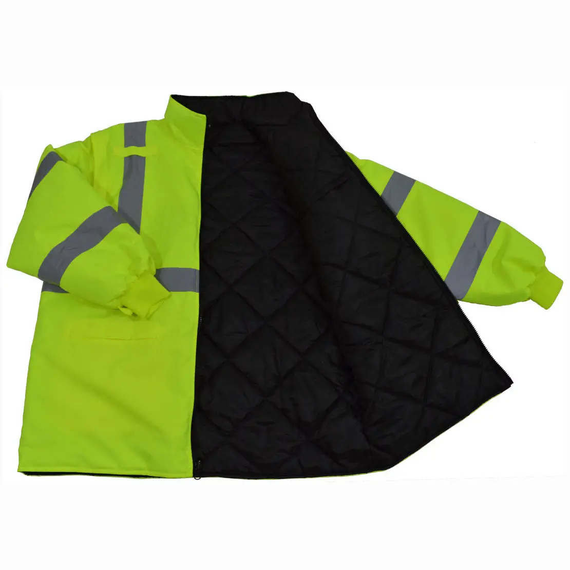 Lbpj6in1-C3 Ansi Class 3 Lime / Black Two Tone Waterproof 6-In-1 Jacket & Vest (Two Class 3 Jackets In One) 8