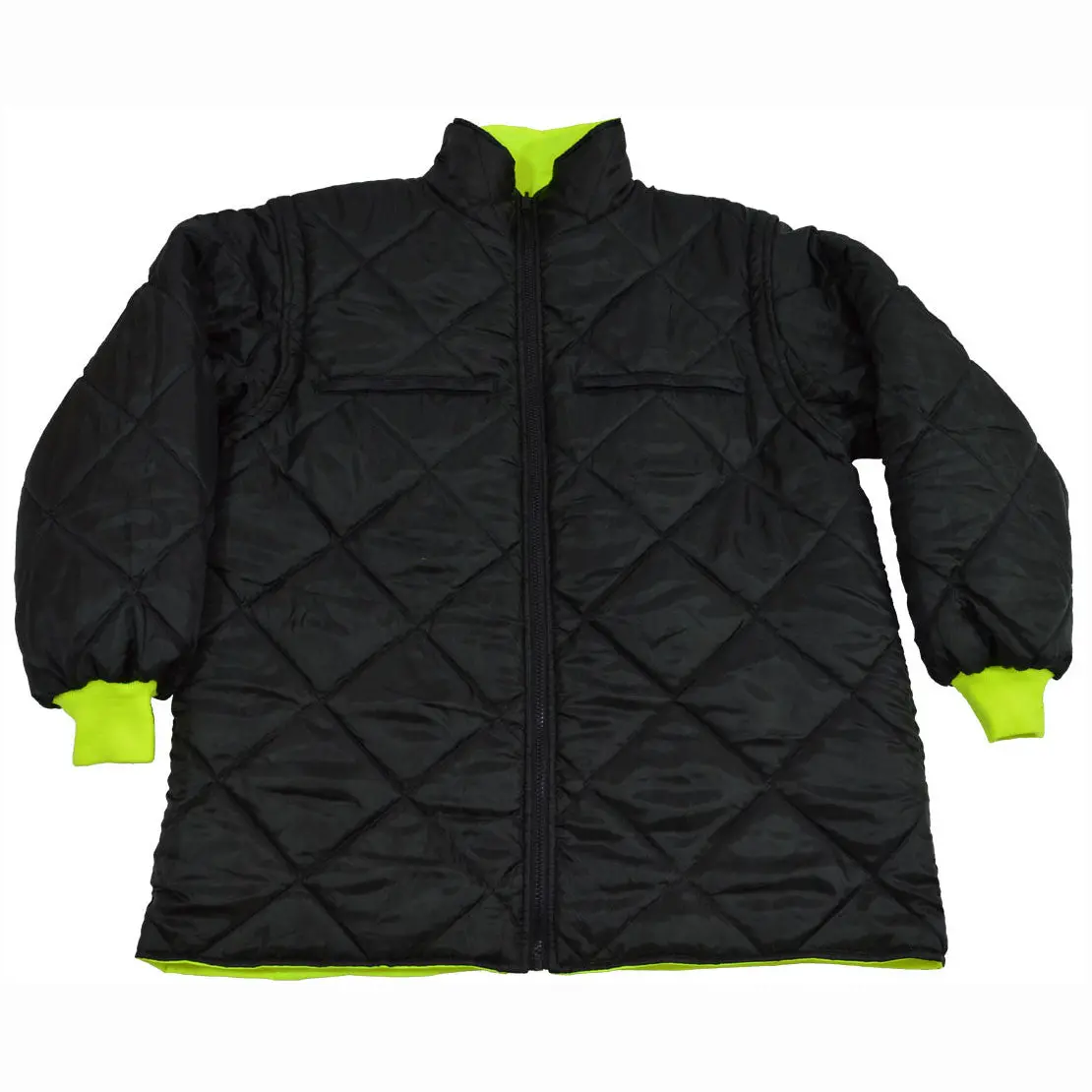 Lbpj6in1-C3 Ansi Class 3 Lime / Black Two Tone Waterproof 6-In-1 Jacket & Vest (Two Class 3 Jackets In One) 9
