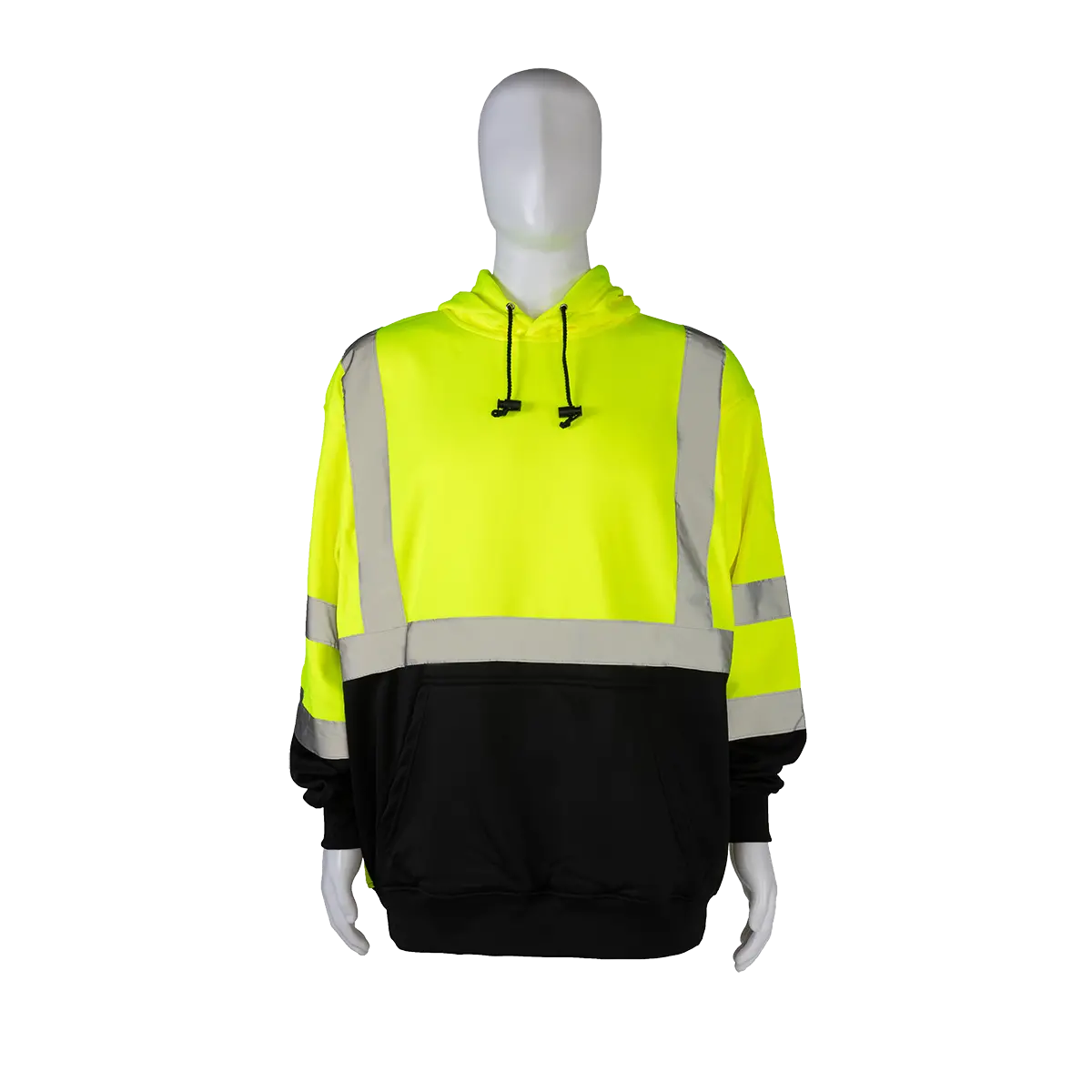 Lbpuhsw-C3 Ansi 107-2020 Class 3 High-Vis Lime/Black Bottom Two Tone Pullover Hooded Sweatshirt 1