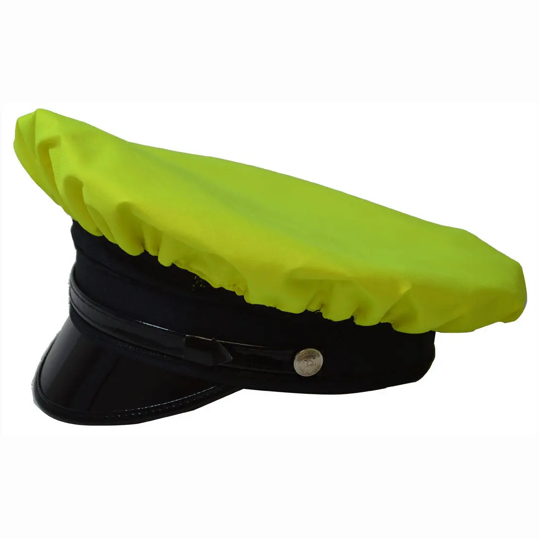 Lbrv-Cap Lime/Black Reversible Waterproof Hi-Vis Hat Cover For Traditional 8-Point Police Hat 1