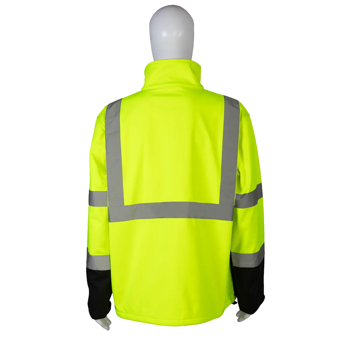 Lbsfj1-C3 Ansi Class 3 Lime/Black Bottom Two Tone Water Resistant Soft Shell Jacket 2