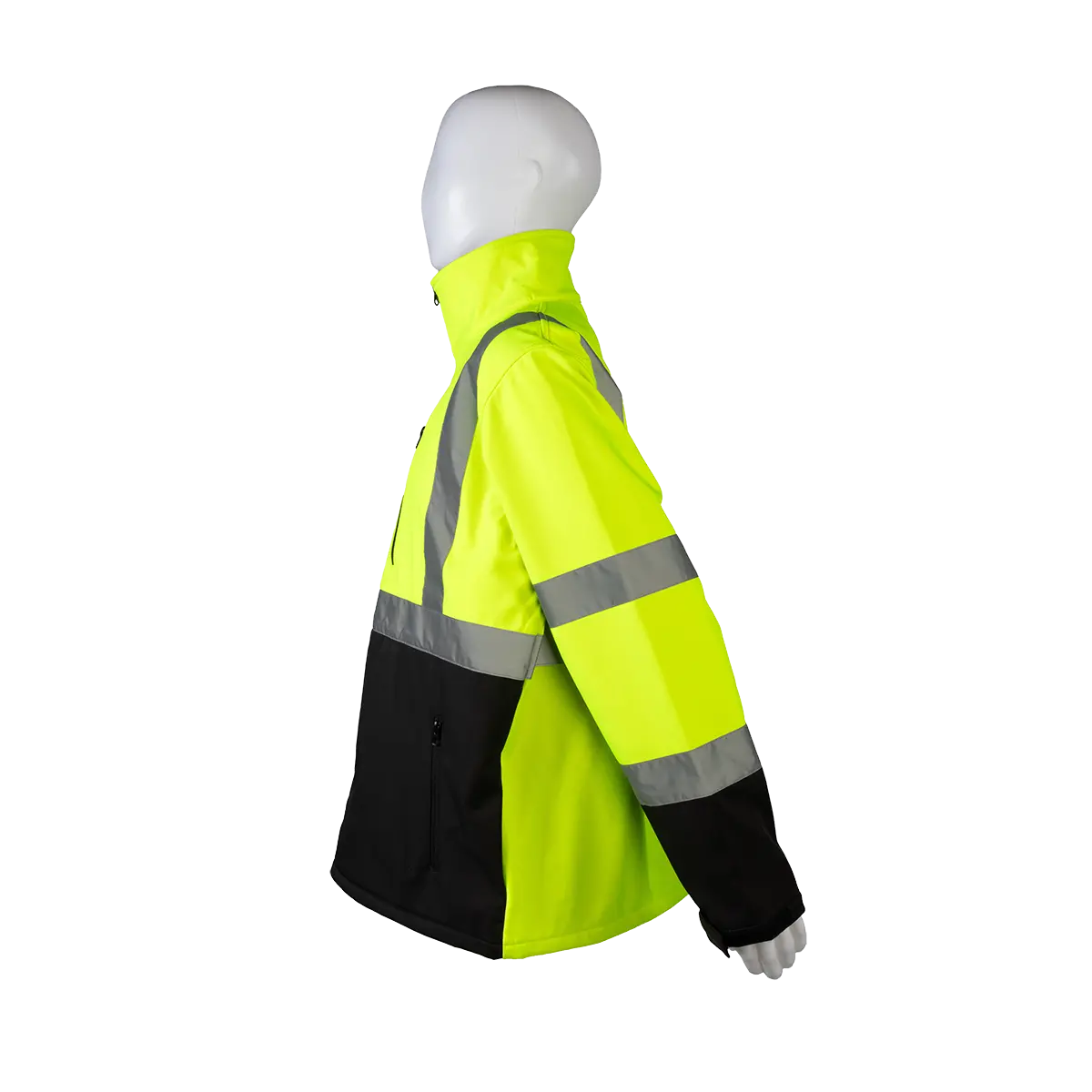 Lbsfj1-C3 Ansi Class 3 Lime/Black Bottom Two Tone Water Resistant Soft Shell Jacket 3