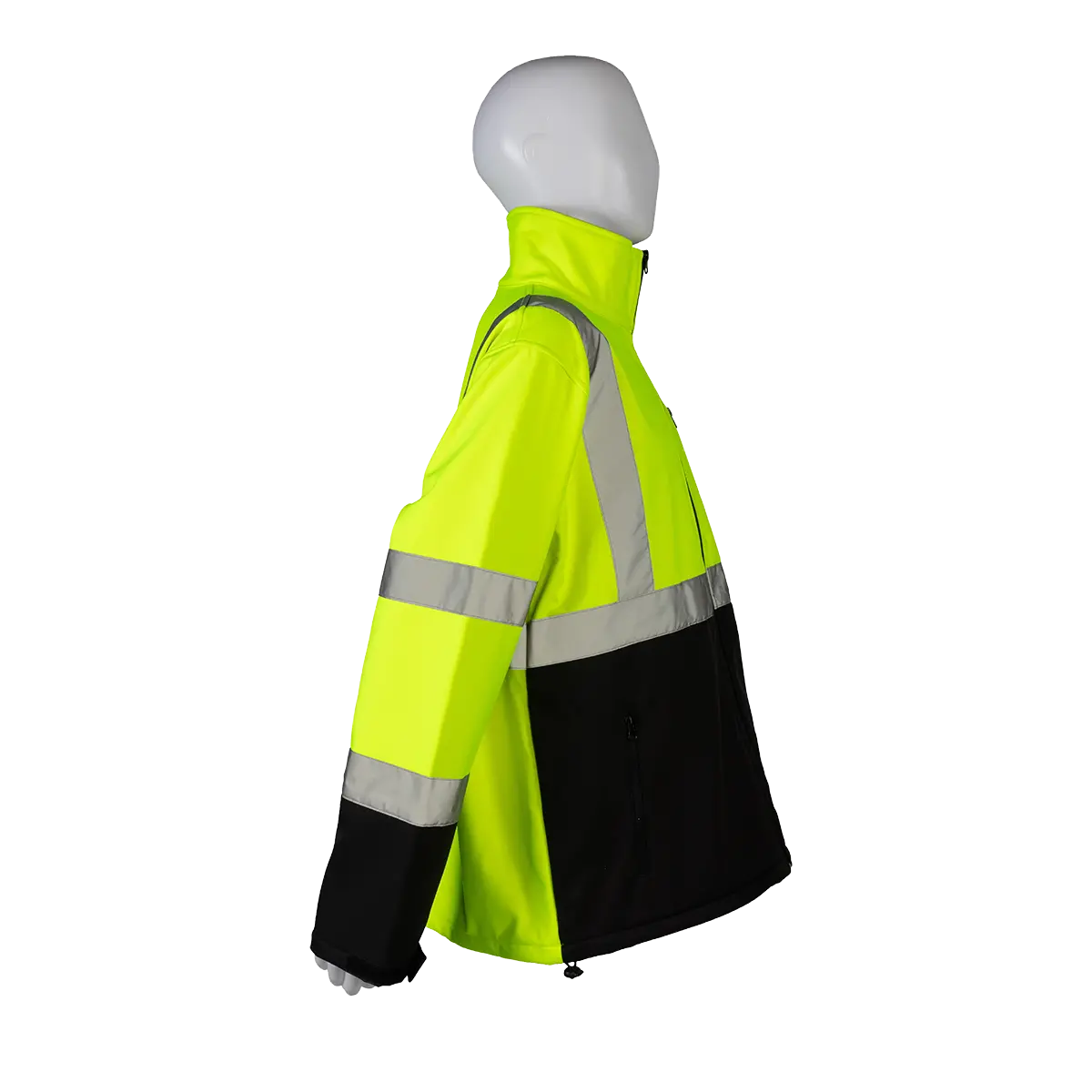 Lbsfj1-C3 Ansi Class 3 Lime/Black Bottom Two Tone Water Resistant Soft Shell Jacket 4