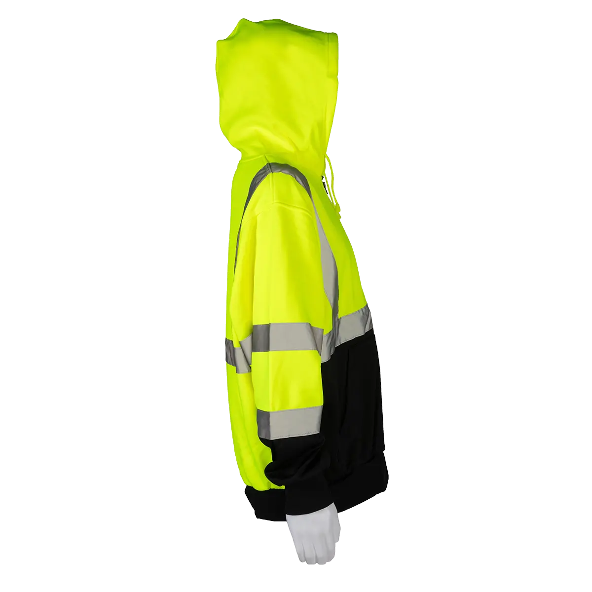 Lbzhsw-C3 Ansi 107-2020 Class 3 High-Vis Lime/Black Bottom Two Tone Zip-Up Hooded Sweatshirt 4