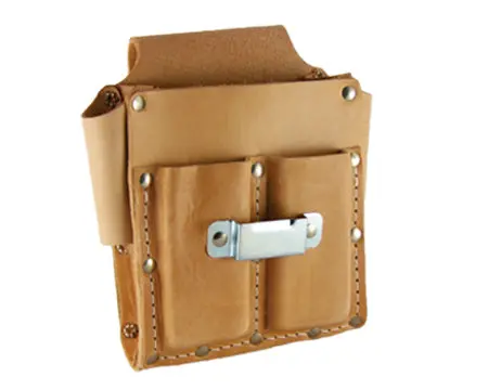 Leather Works - 5 Pocket Box-Shaped Tool Pouch With Tape Clip 1