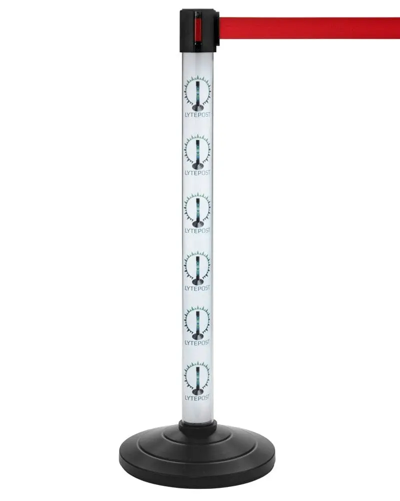 Led Illuminated Stanchion With 10' Ft. Retractable Belt - Lytepost 1