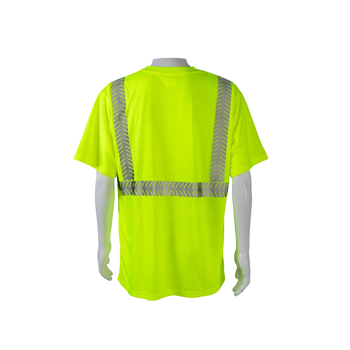 Ljts2 Ansi Class 2 High-Vis Lime Jersey Knit Pocket Short Sleeve T-Shirt 2