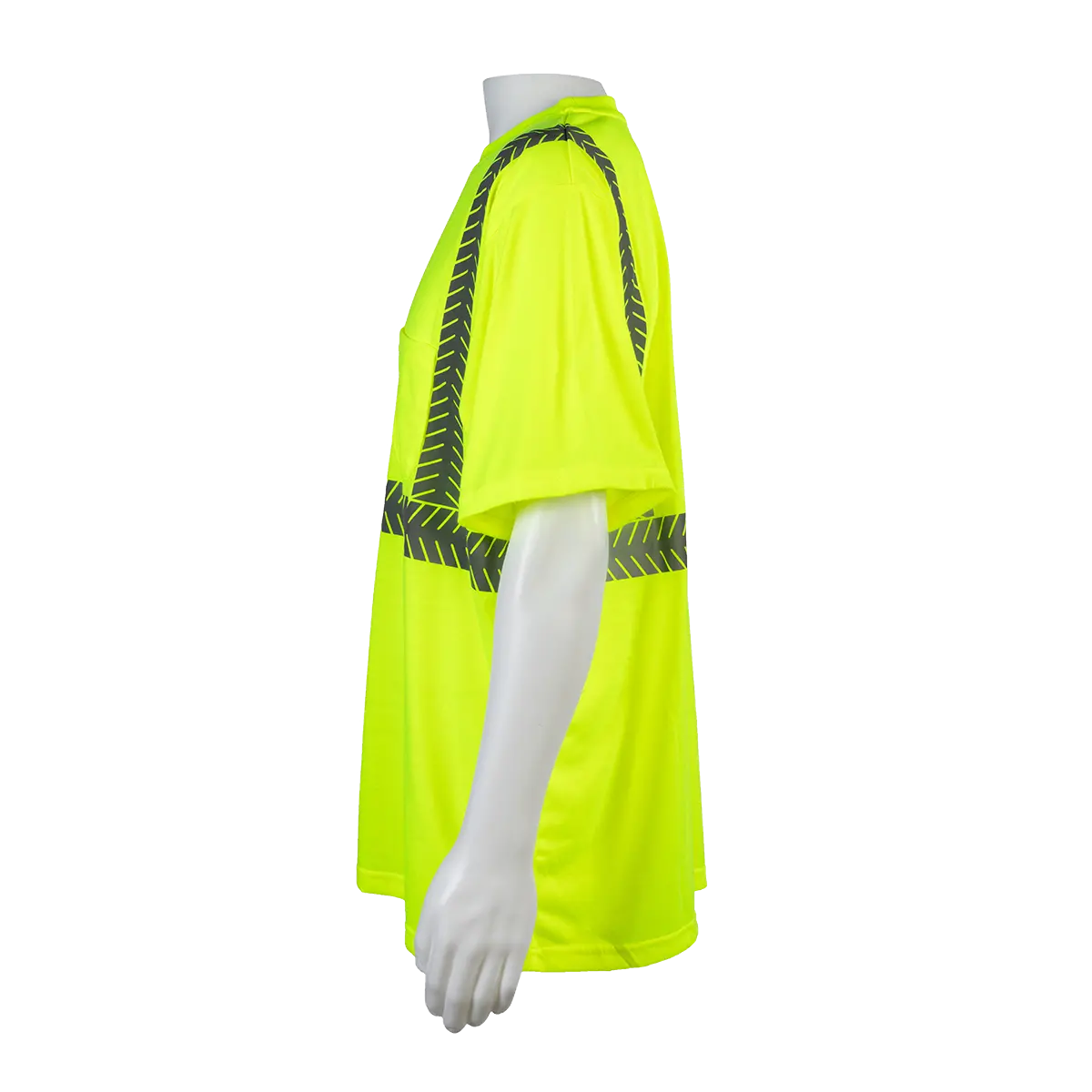 Ljts2 Ansi Class 2 High-Vis Lime Jersey Knit Pocket Short Sleeve T-Shirt 4