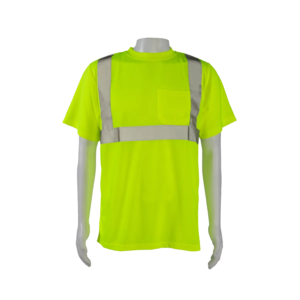 Lts2 Ansi Class 2 High-Vis Lime Birdseye Mesh Short Sleeve T-Shirt 1