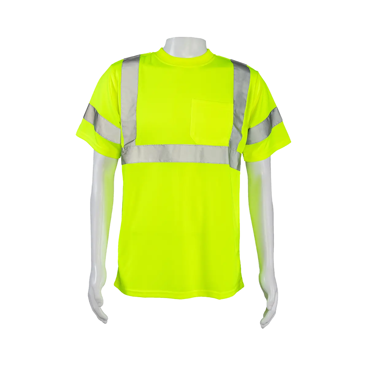 Lts3 Ansi Class 3 High-Vis Lime Birdseye Mesh Short Sleeve T-Shirt 1