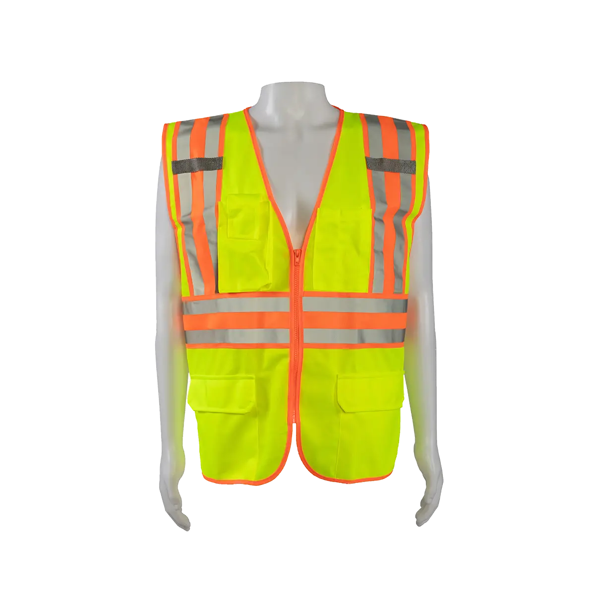 Lv2-Fsmbcb2 Ansi/Isea Class Ii Solid Front Mesh Back Two Tone Dot Surveyors Vest 1