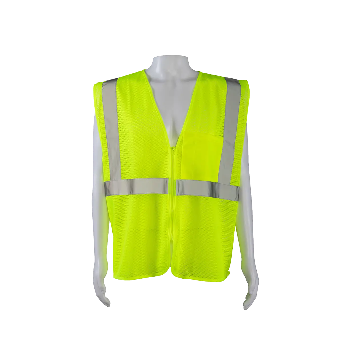Lvm2-Cb0 Ansi/Isea 107-2020 Class 2 Lime Mesh Safety Vest Zipper Closure 2
