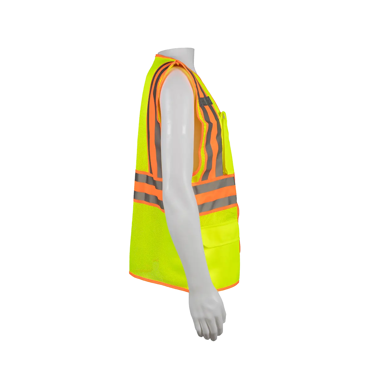 Lvm2-Cb2 Ansi Class 2 Deluxe Two Tone Dot Safety Vest , Lime Mesh Orange Contrast 4