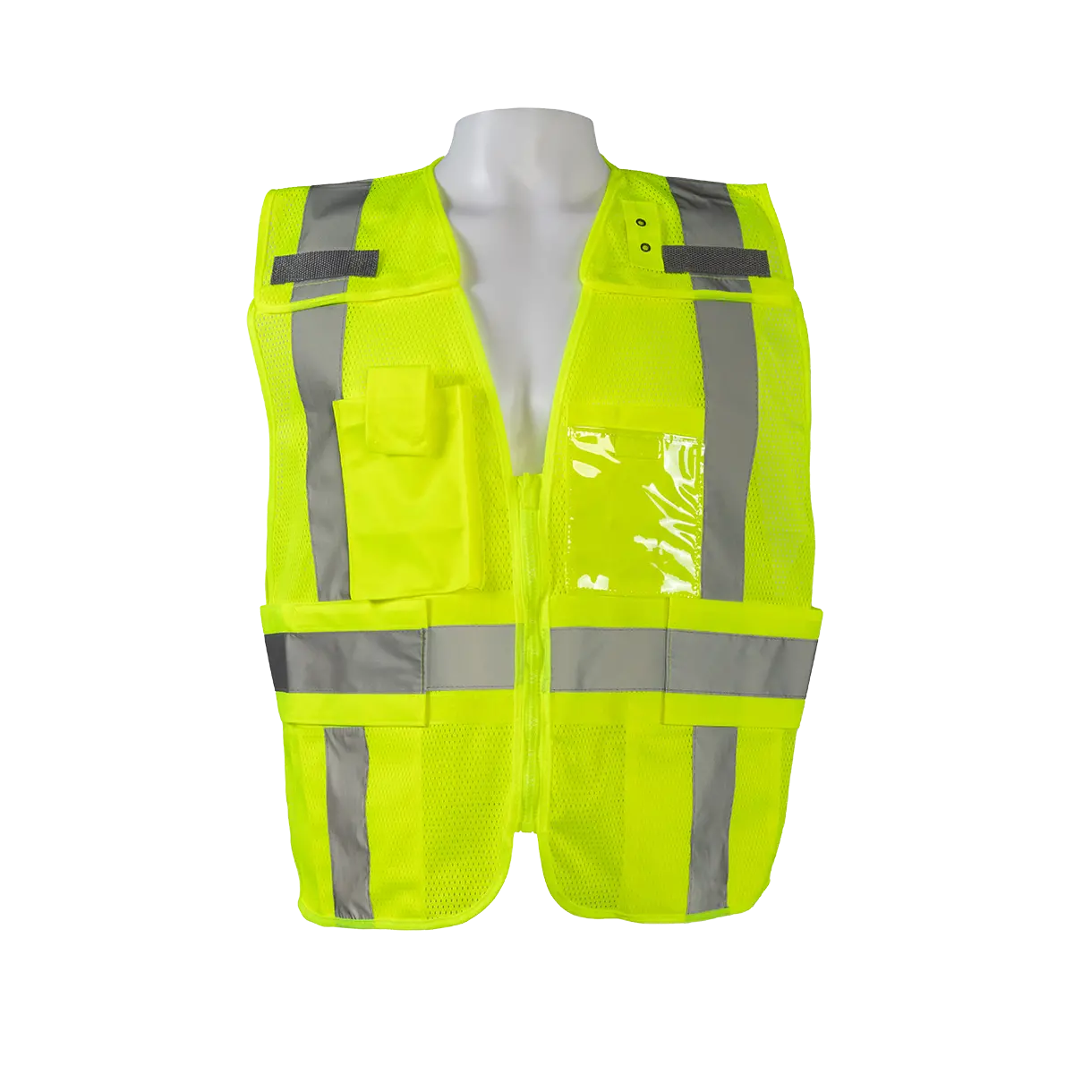 Lvm2-Lpsv Ansi Class 2 All Lime Mesh Expandable 5-Point Breakaway Public Safety Vest 1