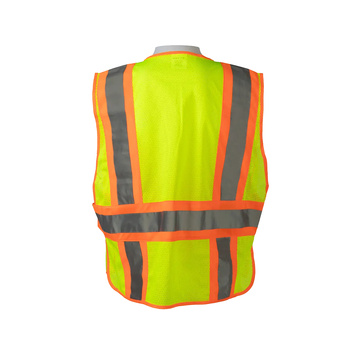 Lvm2-Psv Ansi Class 2 Lime Mesh Orange Contrast Two Tone Expandable Breakaway Public Safety Vest 2
