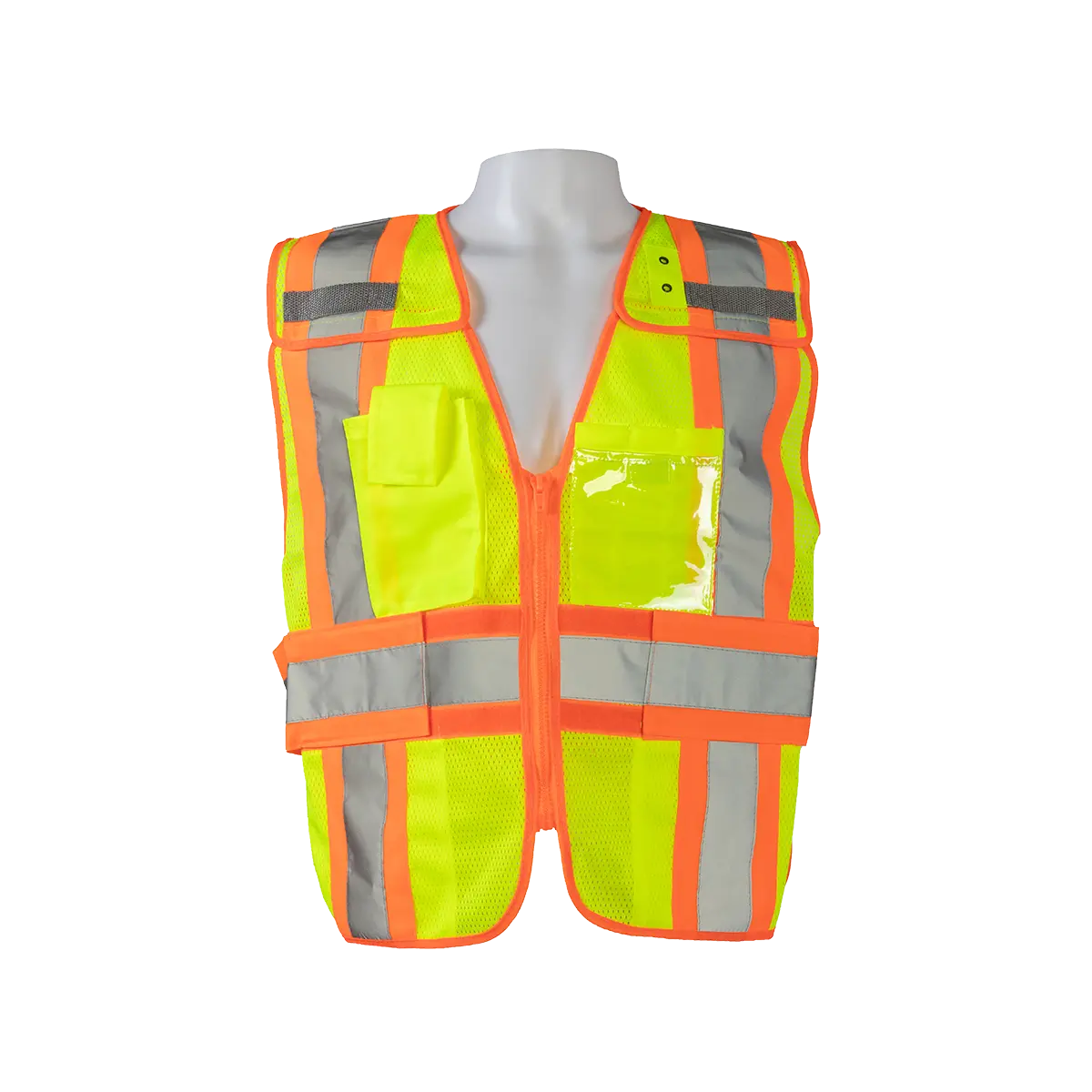 Lvm2-Psvp Ansi Class 2 Lime Mesh Orange Contrast Two Tone Incident Command Breakaway Vest 1