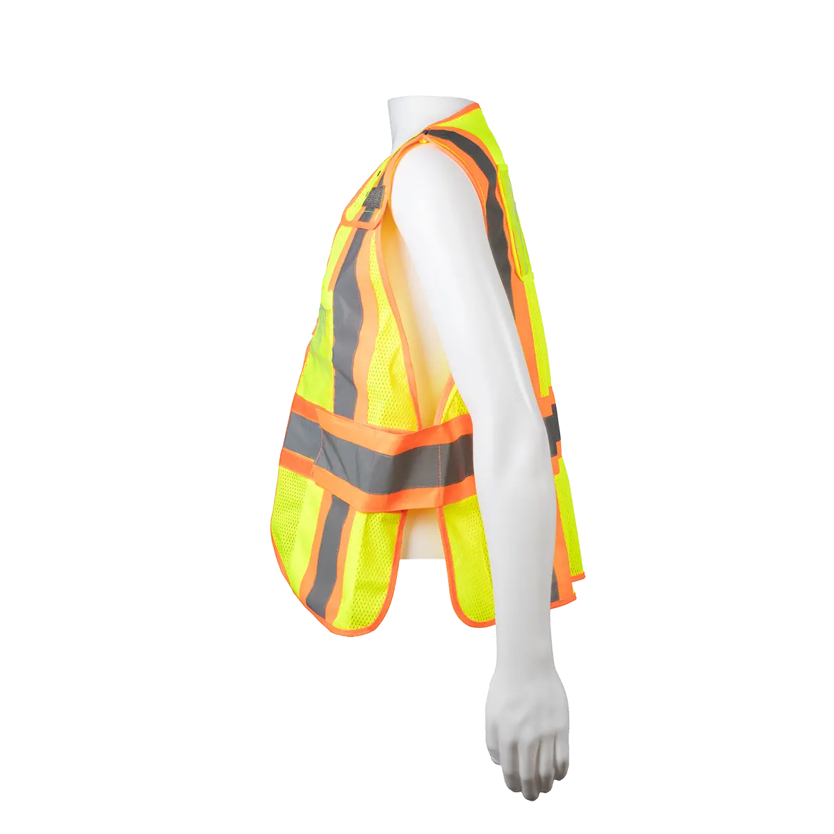Lvm2-Psvp Ansi Class 2 Lime Mesh Orange Contrast Two Tone Incident Command Breakaway Vest 3