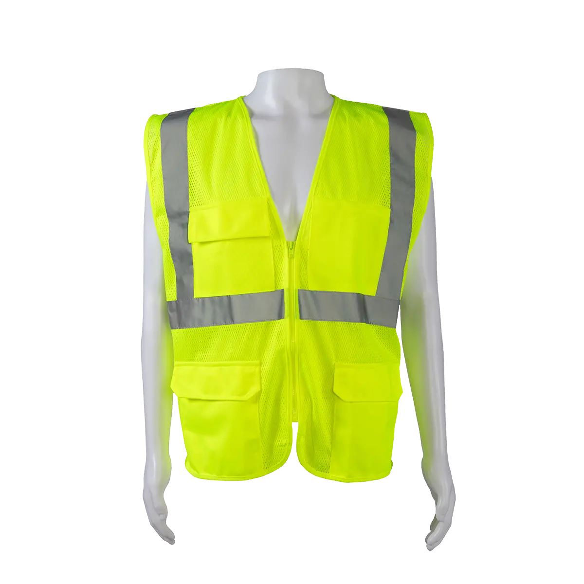 Lvm24 Lime Mesh 4-Pocket Ansi Class Ii Safety Vest 1