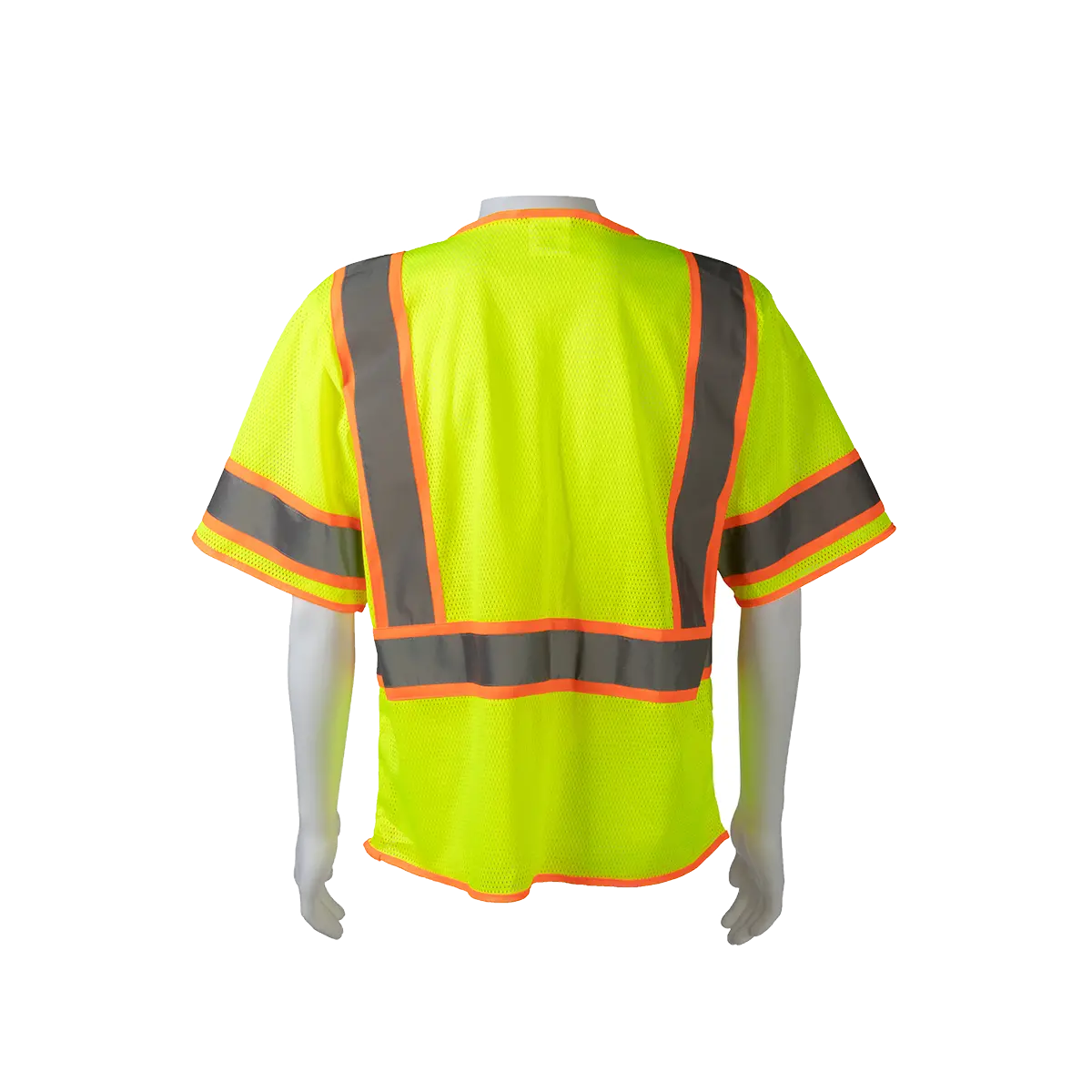 Lvm3-Cb1 Lime Mesh Orange Contrast Ansi Class 3 Two Tone Dot Surveyors Safety Vest, Deluxe 2