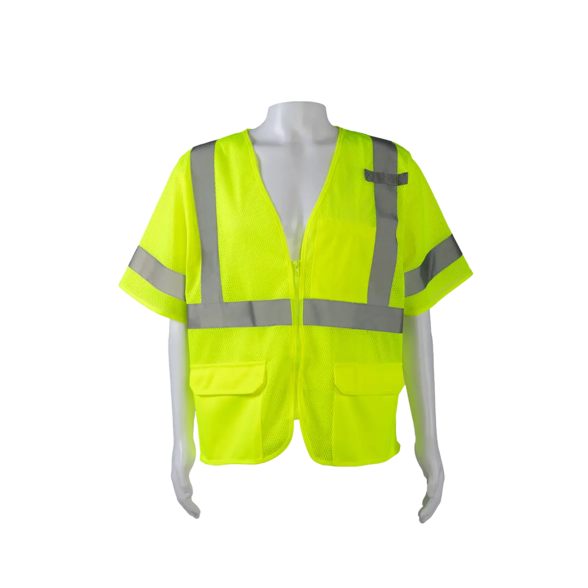 Lvm3-Z Ansi/Isea 107-2020 Class 3 Vest, Lime Mesh Zipper Closure 1