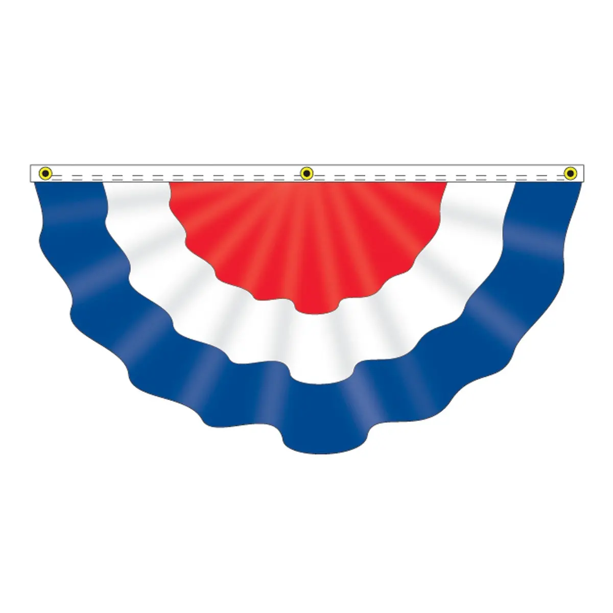 Large Rwb Pleated Nylon Fan Flag - 2 Options 1