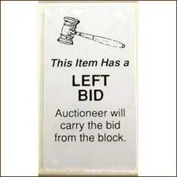 Left Bid Item Stickers (250/Pack) 1