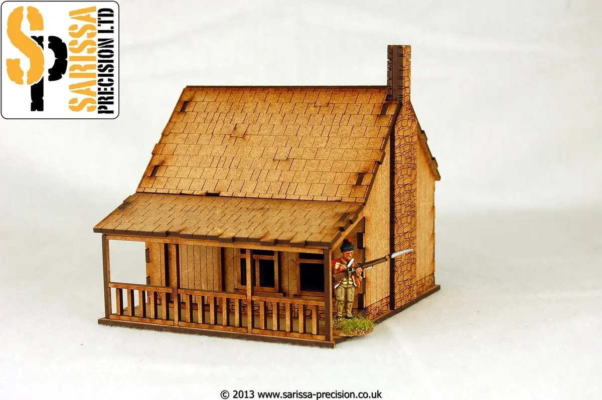 North American House With Porch - Stone Chimney 2 1