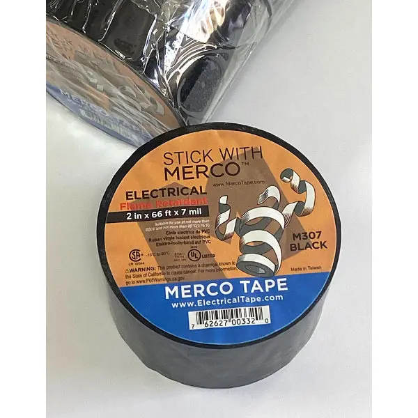 Merco Tape® M307 Electrical Tape ~ All Weather-All Temperature, Flame Retardant And ~ U/L Listed ~ Black 5