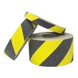 Anti-Slip Silicone Carbide Abrasive Grit Tape ~ Commercial Grade W Yellow And Black Stripe | Merco Tape® M321 1