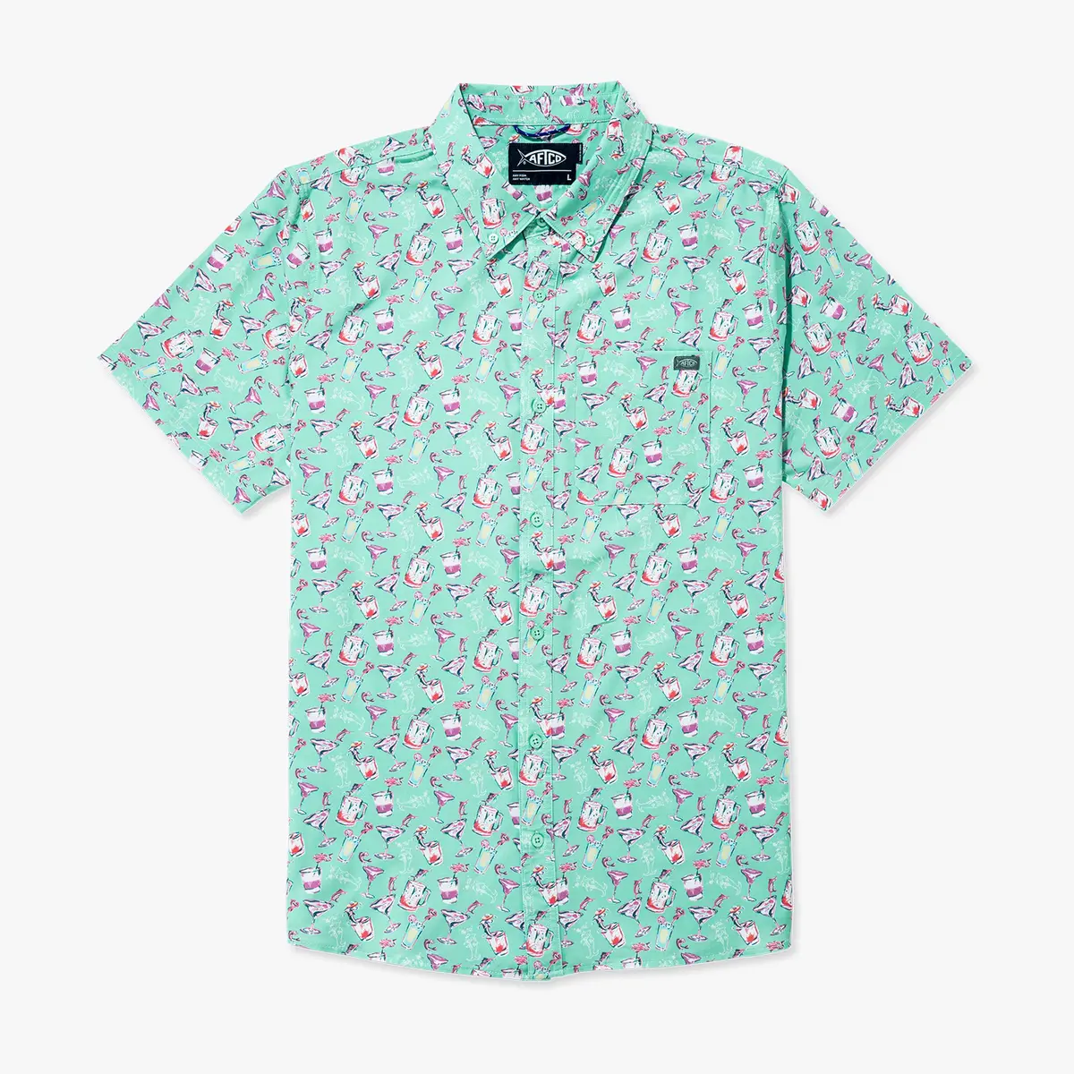 Boatbar Ss Button Down Shirt | Aqua Glass 1