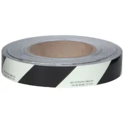 Photoluminescent (Glow In The Dark) Black Striped Safety Tape ~ Meets Nyc Building Code Specs | Merco Tape® M50f 1