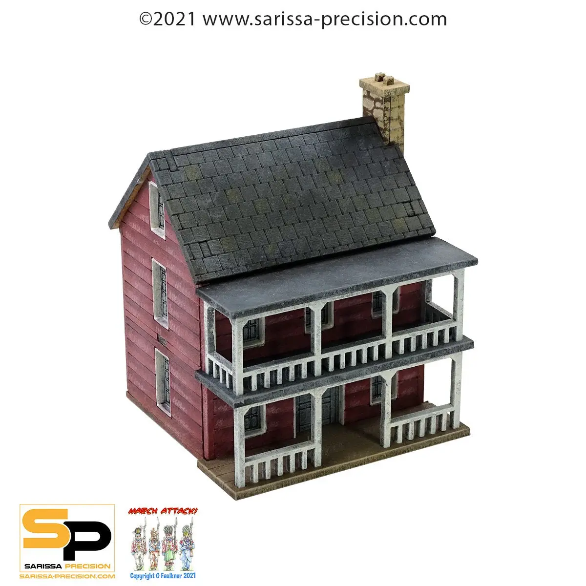 North American Planked House With Porch & Balcony 1