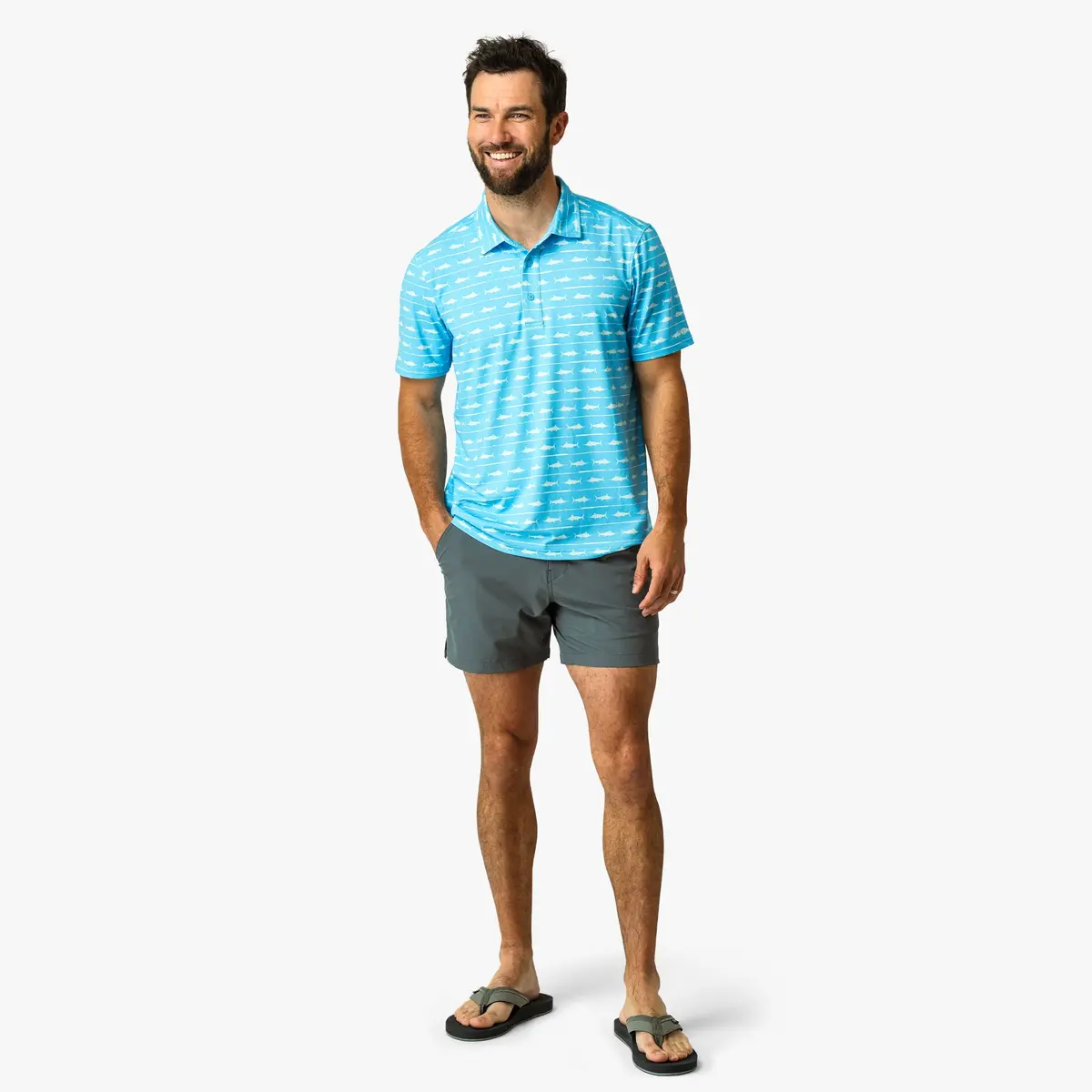 Boatbar Printed Performance Polo Shirt | Quiet Tide 5