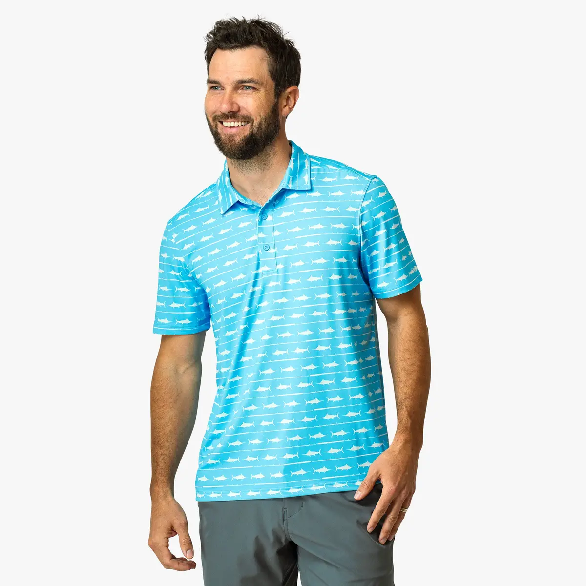 Boatbar Printed Performance Polo Shirt | Quiet Tide 3