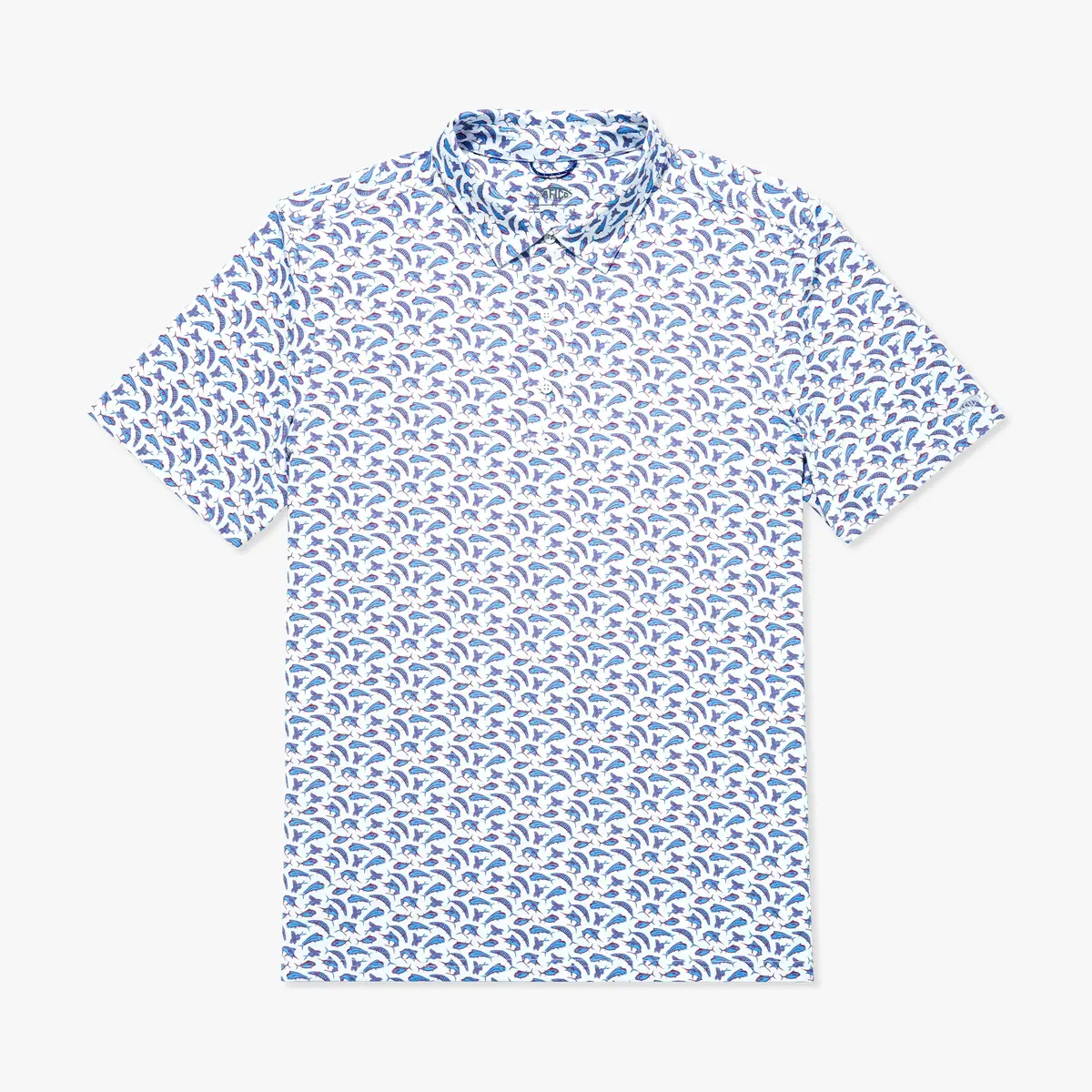 Boatbar Printed Performance Polo Shirt | White 1