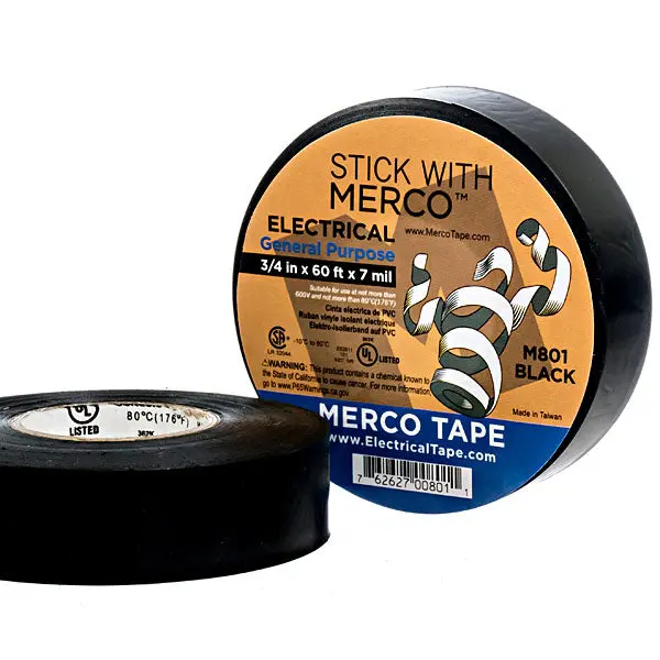 Electrical Tape High Quality U/L Listed General Purpose Grade  | Merco Tape® M801 1