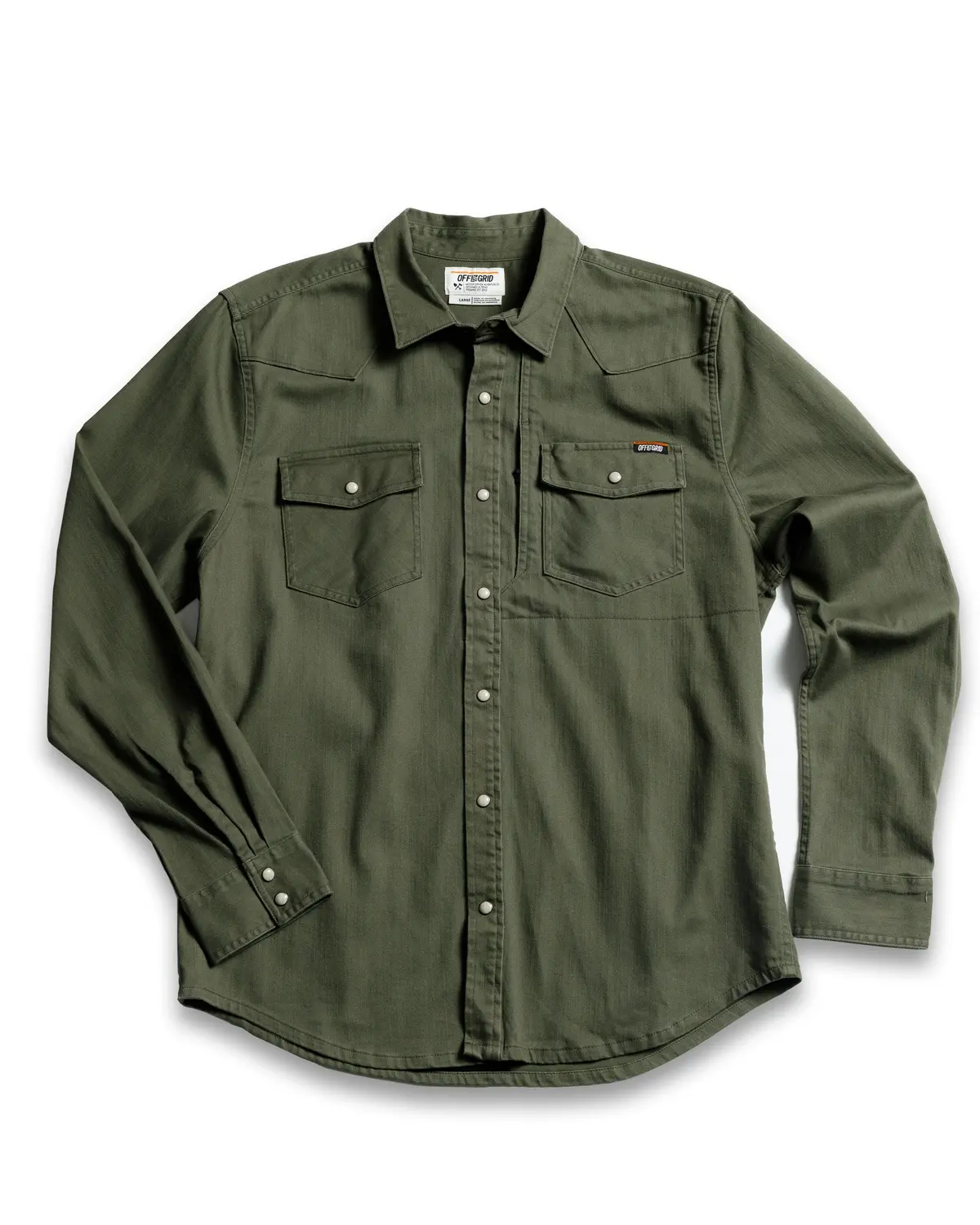Earl Denim Shirt - Dusty Olive 1