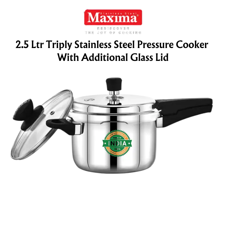 Maxima Triply Stainless Steel Outer Lid Sumo/Sumo Plus Pressure Cooker (Induction Friendly) 1