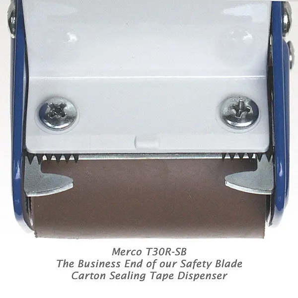 Carton Sealing Tape Dispenser With A Patented Safety Blade Mechanism ~ Made In Italy | Merco Tape® Model T30r-Sb 1