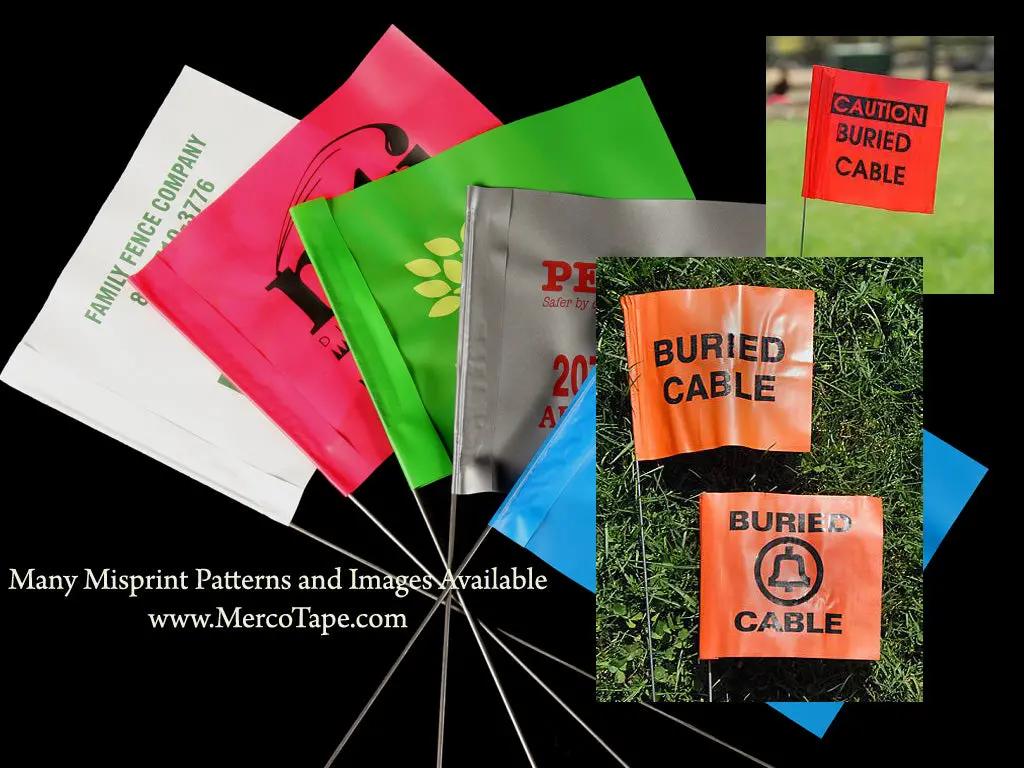 Safety Stake Flags - Many Different Imprints And Misprints 1