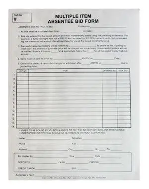 Multiple Item - In Person Form, 2-Part (100/Pack) 1