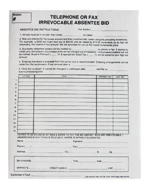 Multiple Item - Telephone Bids (50/Pad) 1