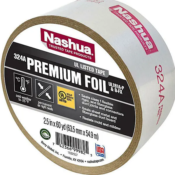 Nashua 324A Ul 181A-P & B-Fx Listed Premium Cold Weather Foil Tape 1