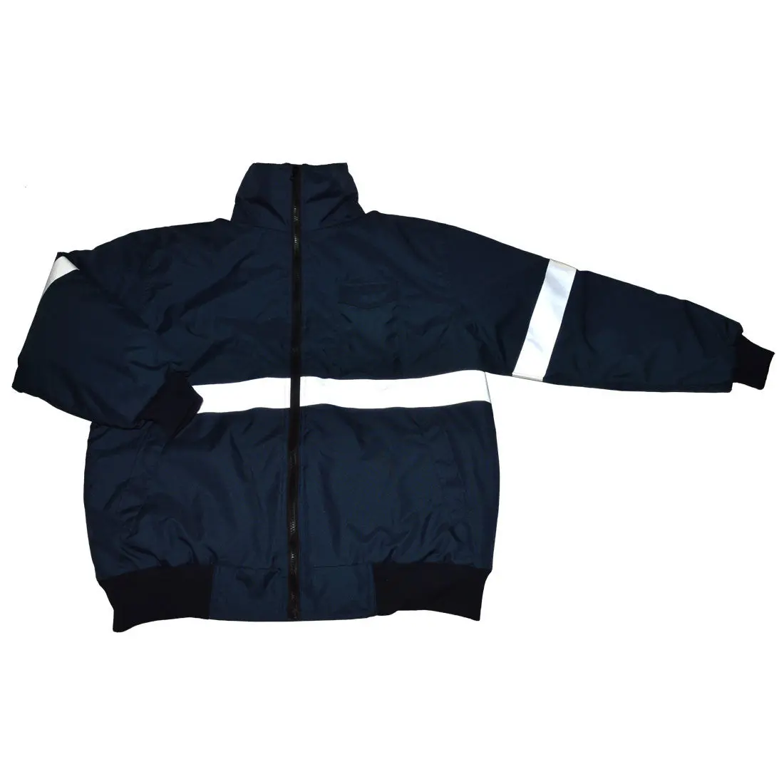 Nvbj-S1 Enhanced Visibility Waterproof Navy Blue Quilted Bomber Jacket 1