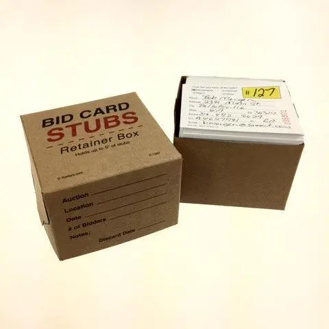 New Bid Card Stub Retainer Box (10 Per Pack) 1