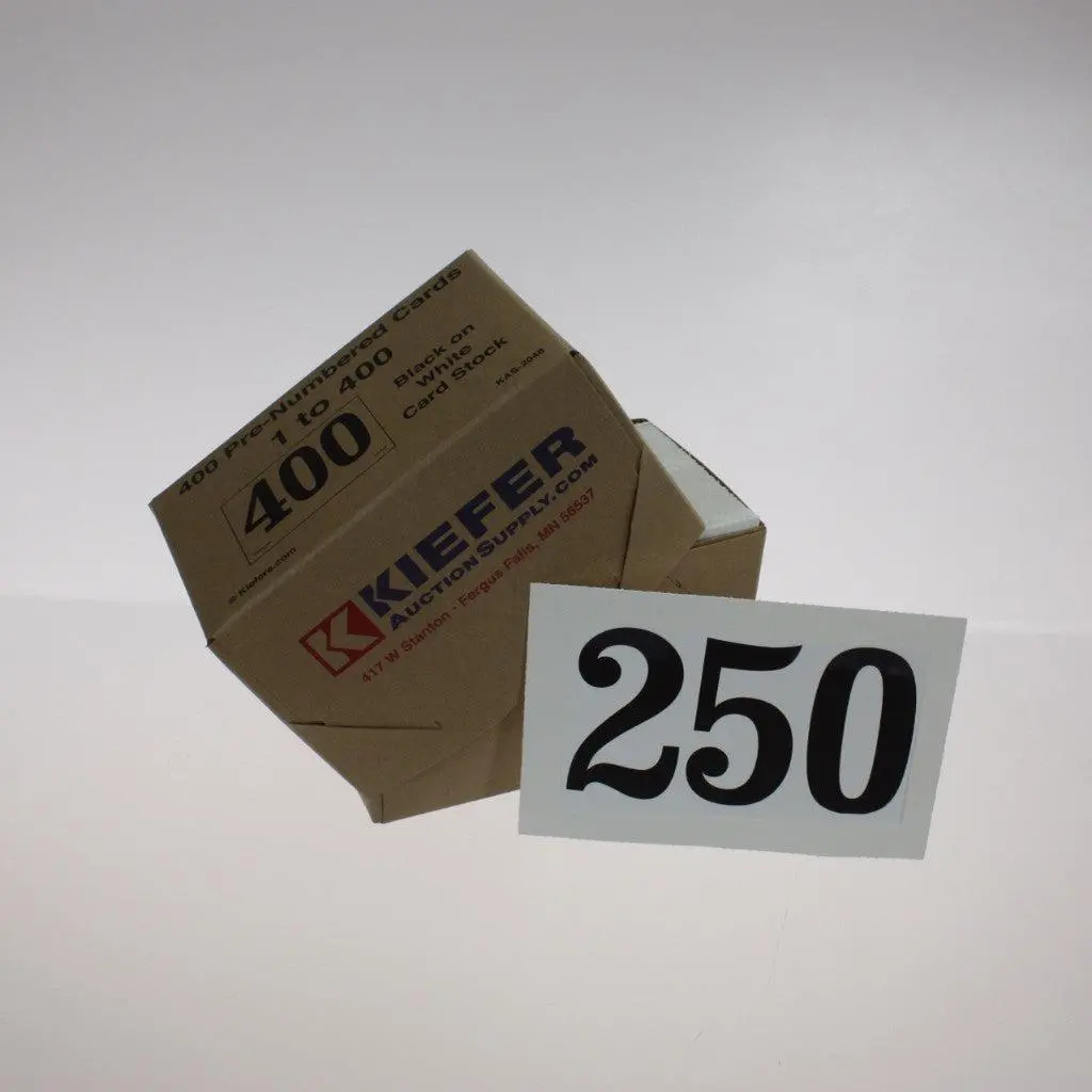 4" X 6" Pre-Numbered Cards (400/Box) 1