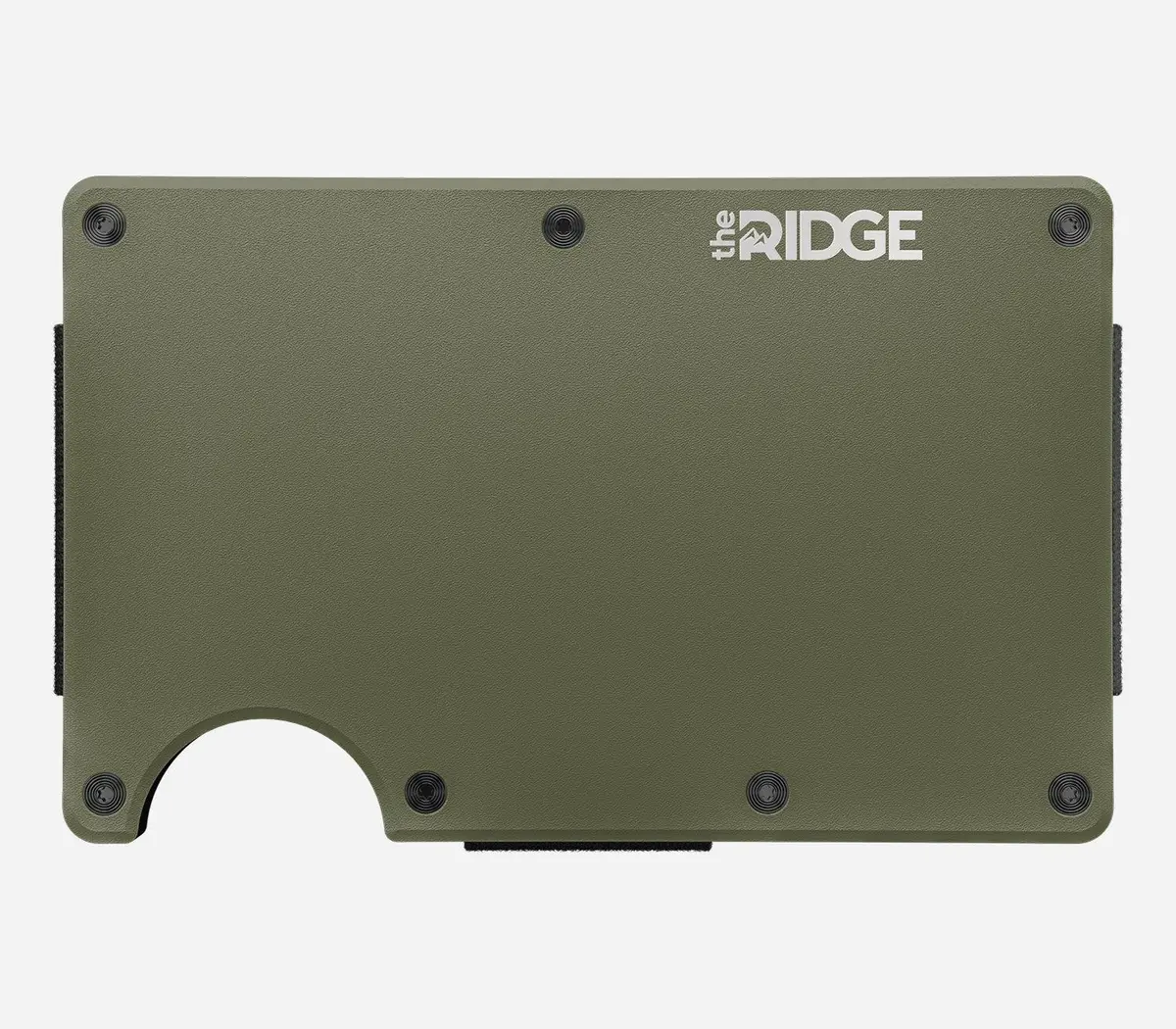 Matte Olive Aluminum Wallet - Cash Strap 1