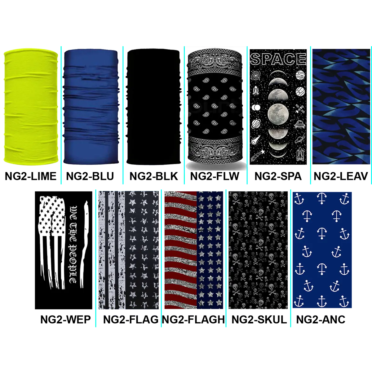 Ng2-4.5 Oz. Multi-Functional Bandana Face Mask Neck Gaiter Windproof Seamless Face Cover For Men & Women 1