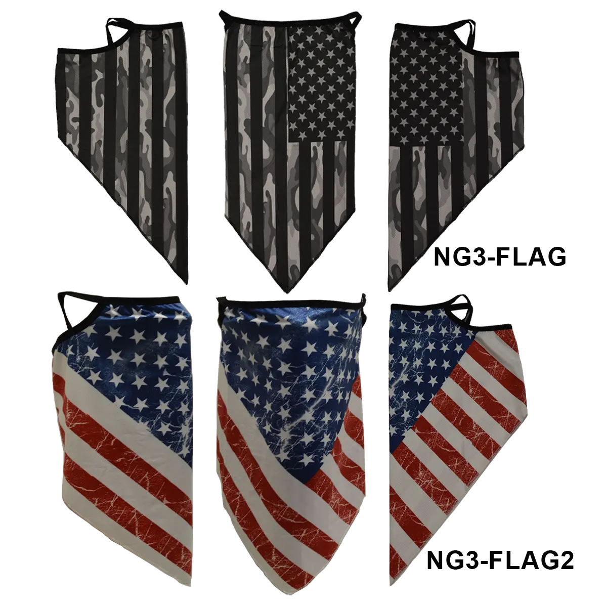 Ng3 4.5 Oz. Triangle Face Cover Scarf Masks Bandana Balaclava Neck Gaiter With Ear Loops 1
