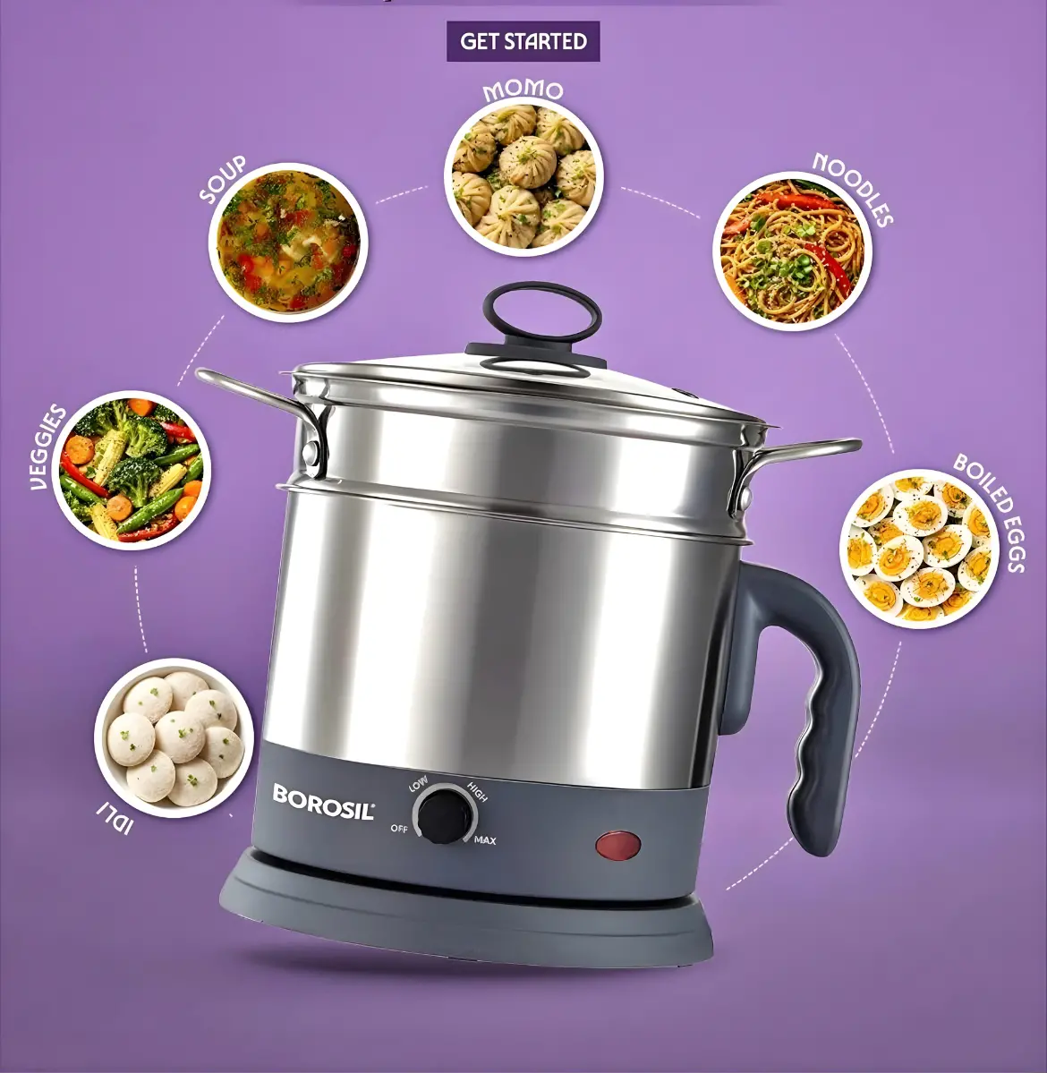 Borosil Quick Ss Multipurpose Electric Kettle, 1.3 Ltr 1